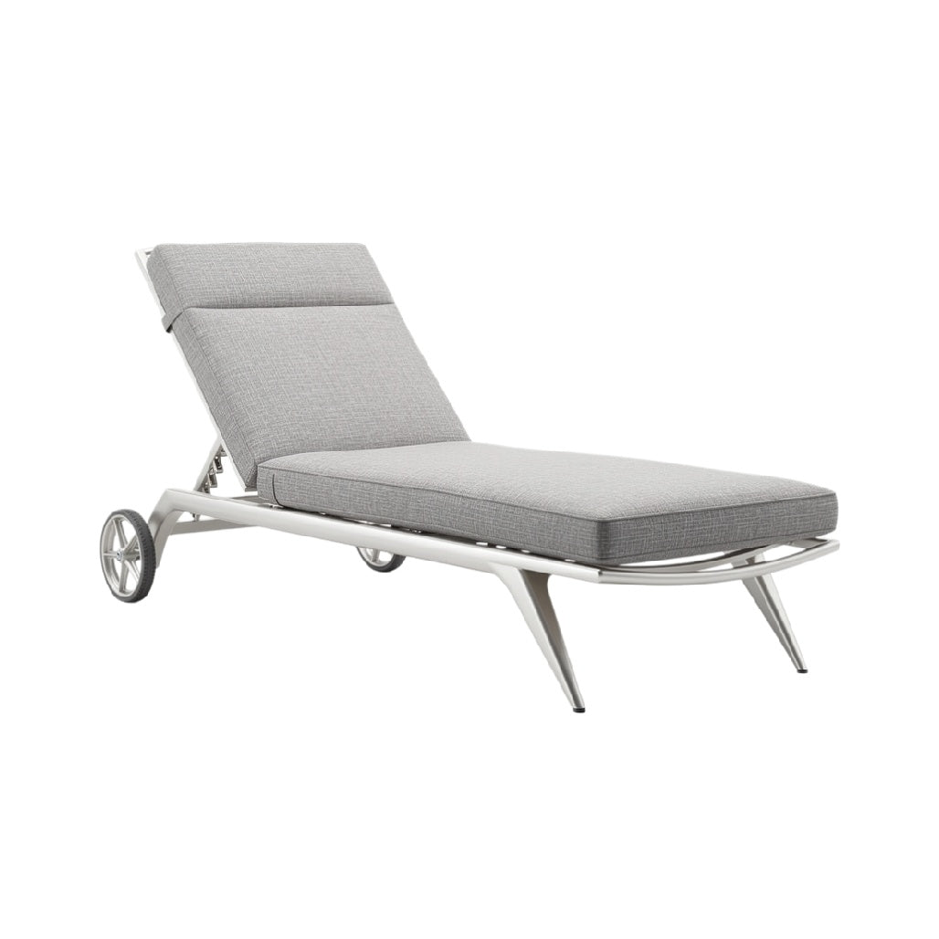 Modern Adjustable Gray Lounge Chair with Wheels