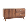 Modern Walnut Wood Sideboard with Drawers and Cabinets